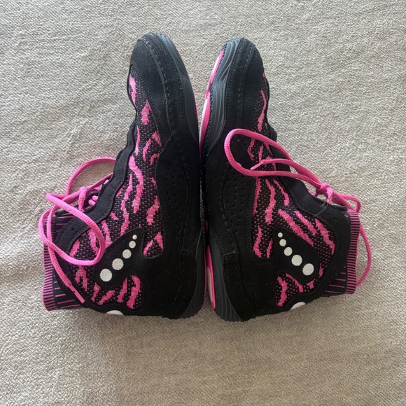 Funky Flickr Boyz Wrestling Shoes Mens Black Pink Tiger Stripe High Top Sneakers main image 5